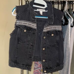 Jean jacket black vest